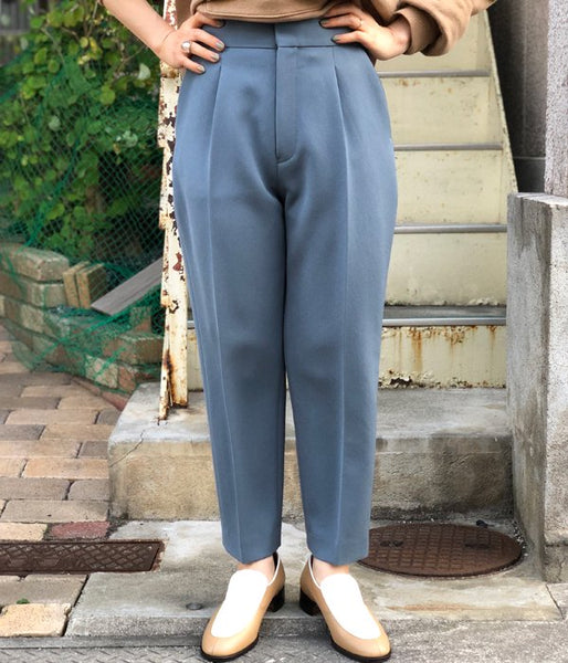 PHEENY/TWILL 1TUCK TAPERED SLACKS(BLUE)