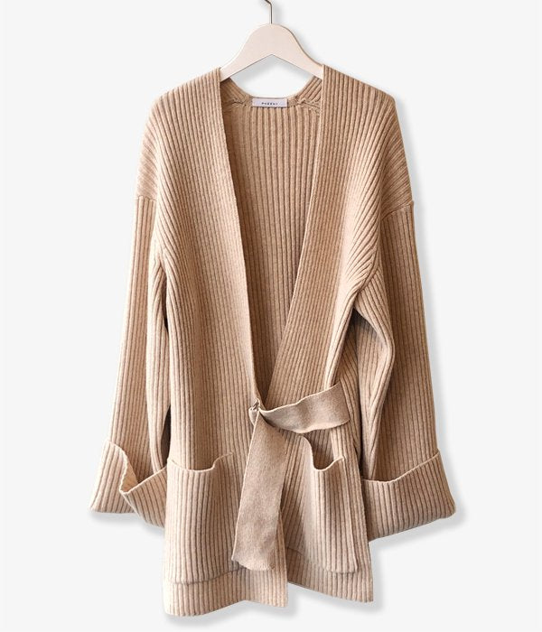 PHEENY/COTTON SHIRRING CARDIGAN(WHITE)