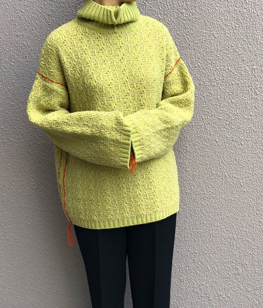 TAN/TURTLE-NECK SIDE STITCH PO (YELLOW)