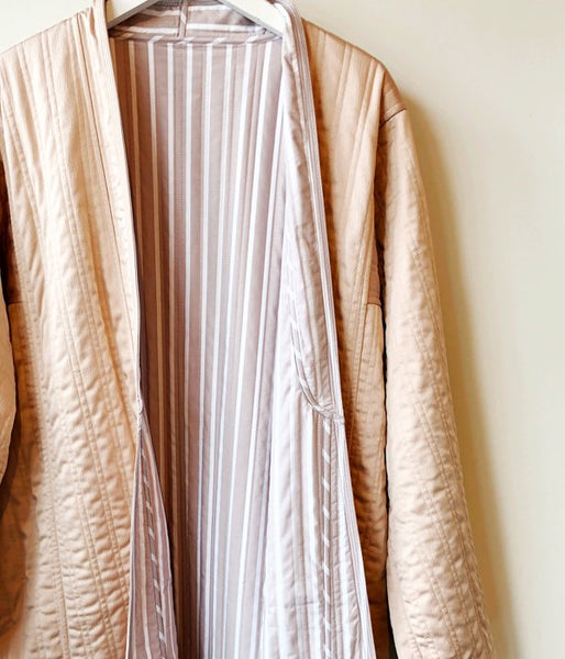 WRYHT/REVERSIVLE QUILT GAWN(CORAL)