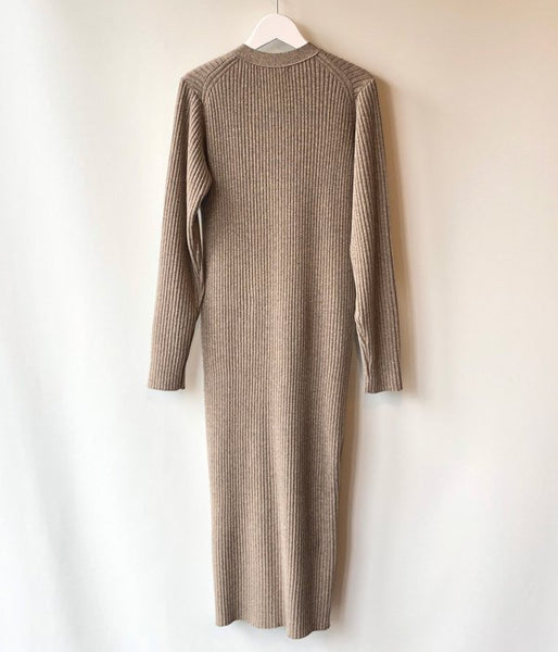 PHEENY/12G RIB KNIT LONG CARDIGAN(GRAIGE)