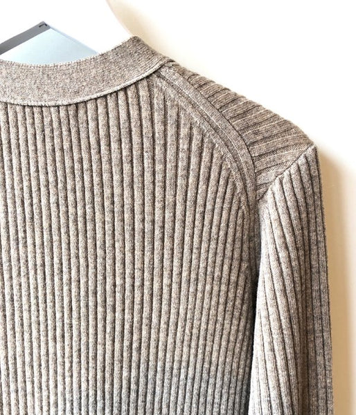 PHEENY/12G RIB KNIT LONG CARDIGAN(GRAIGE)