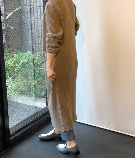 PHEENY/12G RIB KNIT LONG CARDIGAN(GRAIGE)