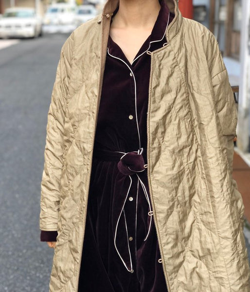 WRYHT/ASYMMETRY FRONT REVERSIBLE ORIENTAL COAT(BISQUE)