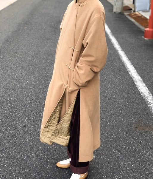 WRYHT/ASYMMETRY FRONT REVERSIBLE ORIENTAL COAT(BISQUE)