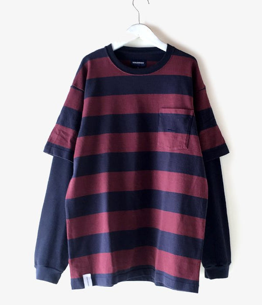 DESCENDANT/RICO LAYERD TEE (BURGUNDY)