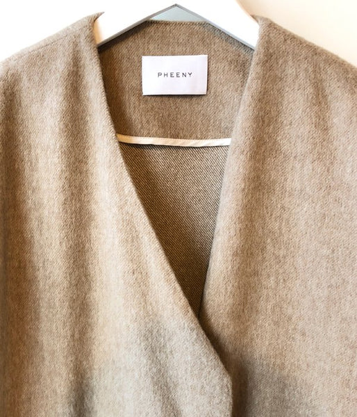 PHEENY/BEAVER FRINGE COAT(CAMEL)