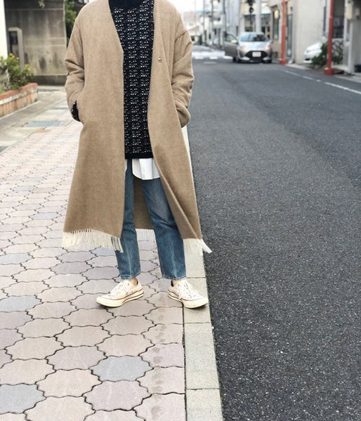 PHEENY/BEAVER FRINGE COAT(CAMEL)