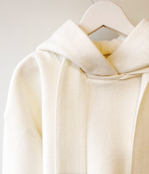TAN/BOILED SHORT HOODIE (WHITE)