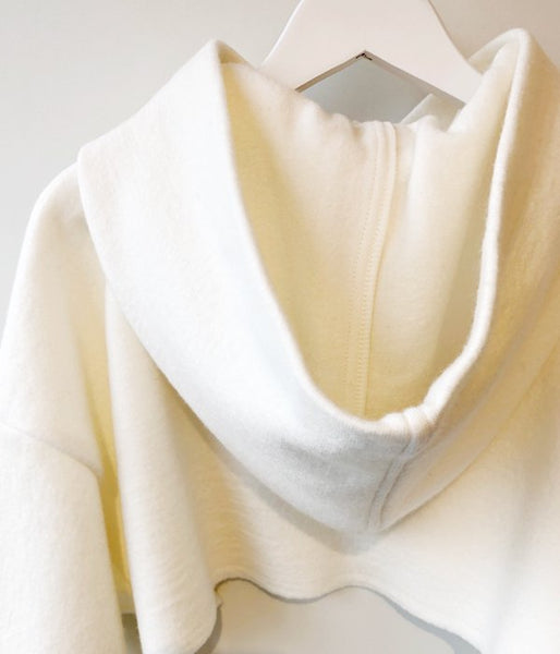 TAN/BOILED SHORT HOODIE (WHITE)