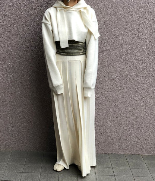 TAN/BOILED SHORT HOODIE (WHITE)