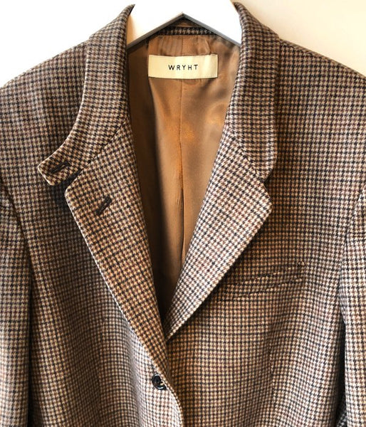 WRYHT/BELTED COUNTRY JACKET(COGNAC PLAID)