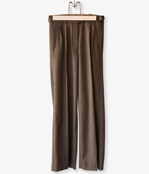 WRYHT/BELTED SACK TROUSER(COGNAC PLAID)