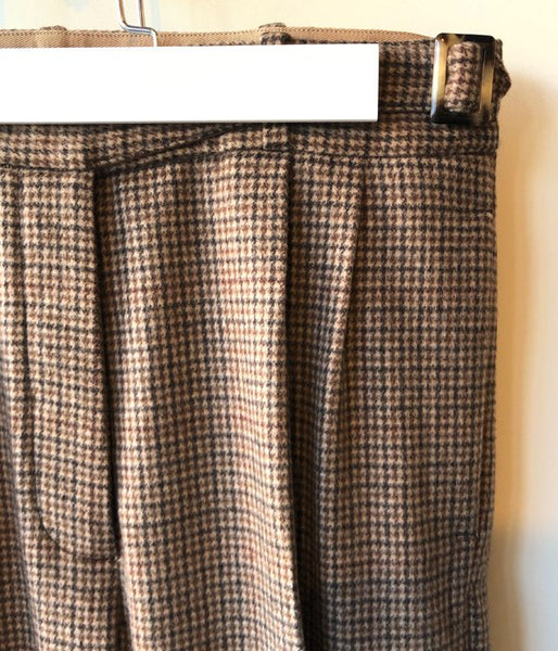 WRYHT/BELTED SACK TROUSER(COGNAC PLAID)