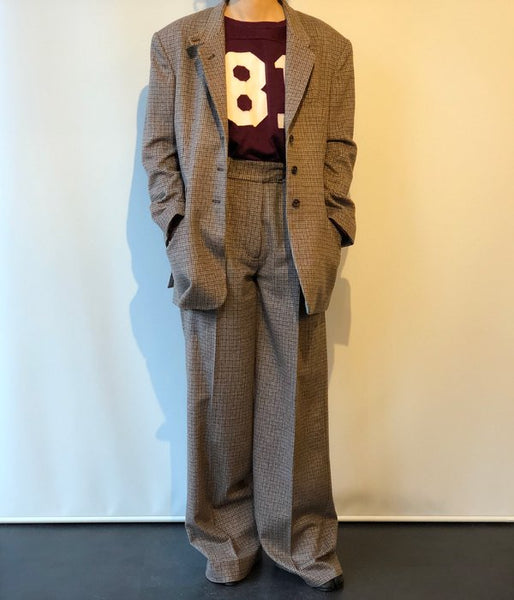 WRYHT/BELTED SACK TROUSER(COGNAC PLAID)