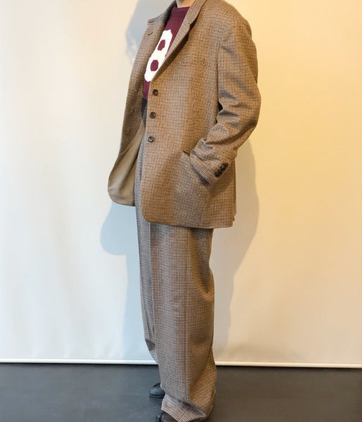WRYHT/BELTED SACK TROUSER(COGNAC PLAID)