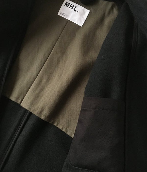 MHL./BASIC WOOL MELTON COAT WOMENS (NAVY)