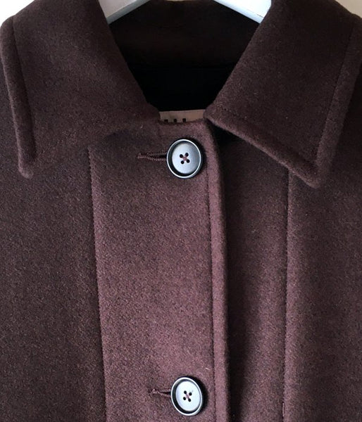 MHL./BASIC WOOL MELTON COAT WOMENS (DARK BROWN)