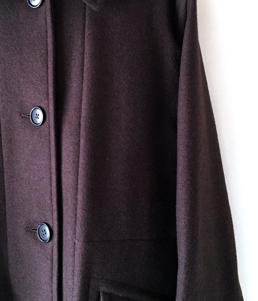 MHL./BASIC WOOL MELTON COAT WOMENS (DARK BROWN)