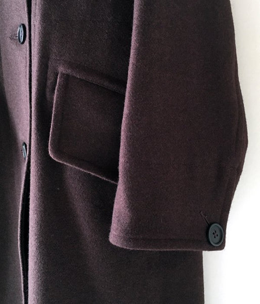 MHL./BASIC WOOL MELTON COAT WOMENS (DARK BROWN)