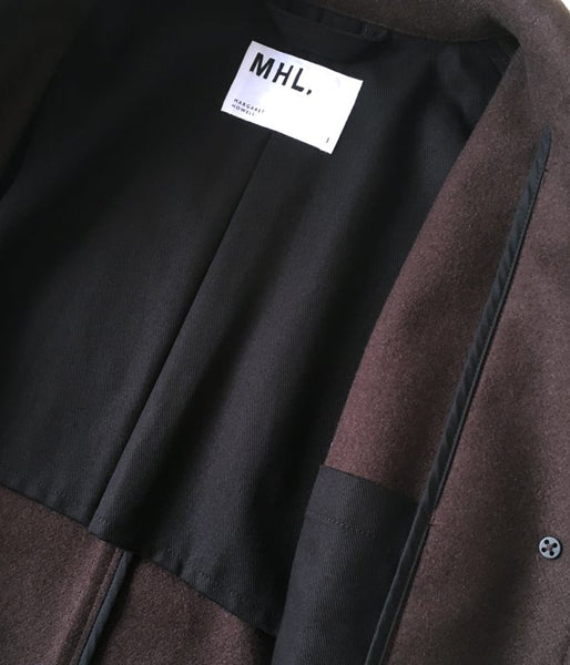 MHL./BASIC WOOL MELTON COAT WOMENS (DARK BROWN)
