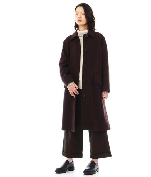 MHL./BASIC WOOL MELTON COAT WOMENS (DARK BROWN)
