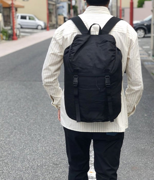 MHL./COTTON NYLON OXFORD BACK PACK (BLACK)