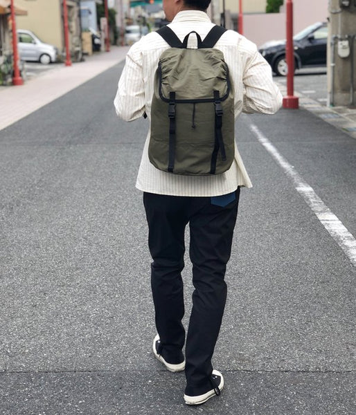 MHL./COTTON NYLON OXFORD BACK PACK (KHAKI)