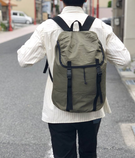 MHL./COTTON NYLON OXFORD BACK PACK (KHAKI)