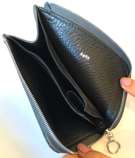 Aeta/PEBBLE GRAIN LEATHER WALLET TypeB(GRAY)