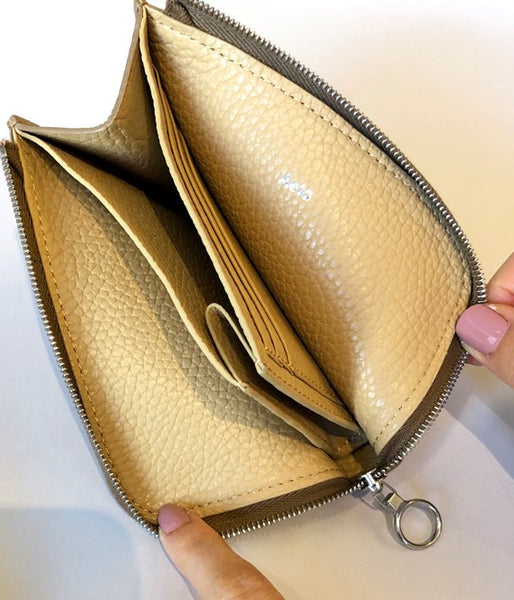 Aeta/PEBBLE GRAIN LEATHER WALLET TypeB(BEIGE)