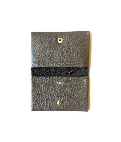 Aeta/PEBBLE GRAIN LEATHER MINI WALLET(GRAY)