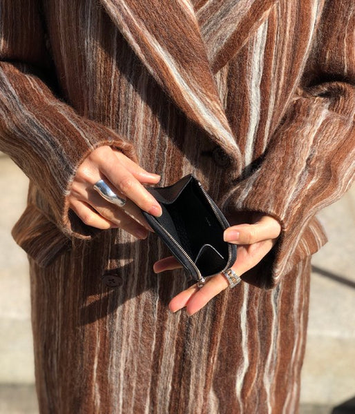 Aeta/PEBBLE GRAIN LEATHER COIN CASE(BLACK)