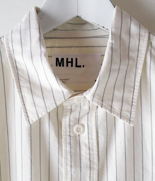 MHL./TWIN STRIPE COTTON SHIRTS (WHITE)