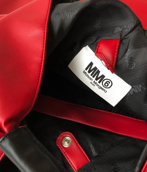 MM6 MAISON MARGIELA/ECO LEATHER JAPANESE TOTE BAG(RED)
