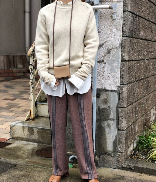 WRYHT/LEATHER STRING BELT(CHESTNUT)