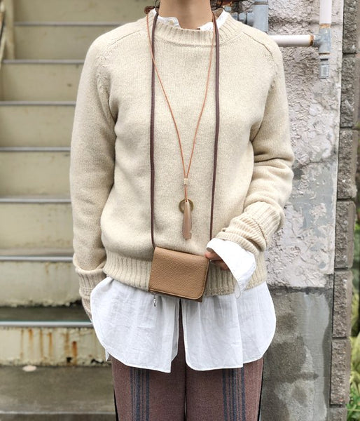 WRYHT/LEATHER STRING BELT(CHESTNUT)