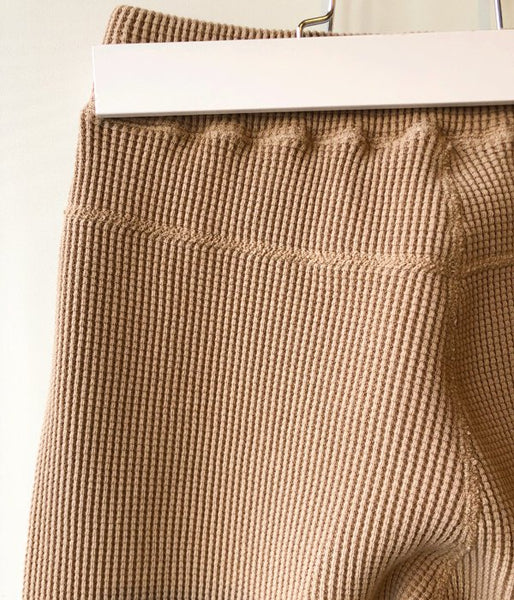 PHEENY/BIG WAFFLE SLIT PANTS(BEIGE)