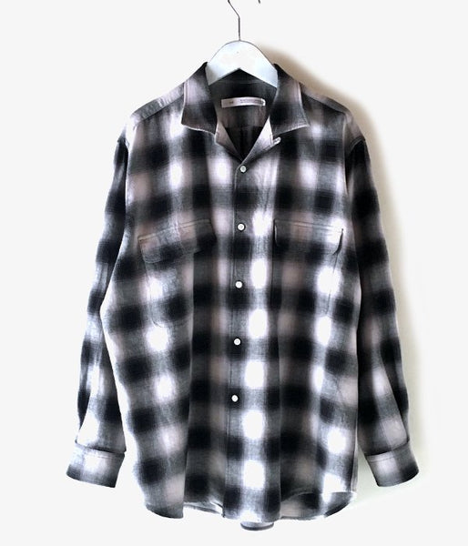 holk/OPEN SHIRT ONBRAE CHECK (BLACK)