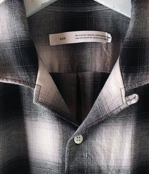holk/OPEN SHIRT ONBRAE CHECK (BLACK)