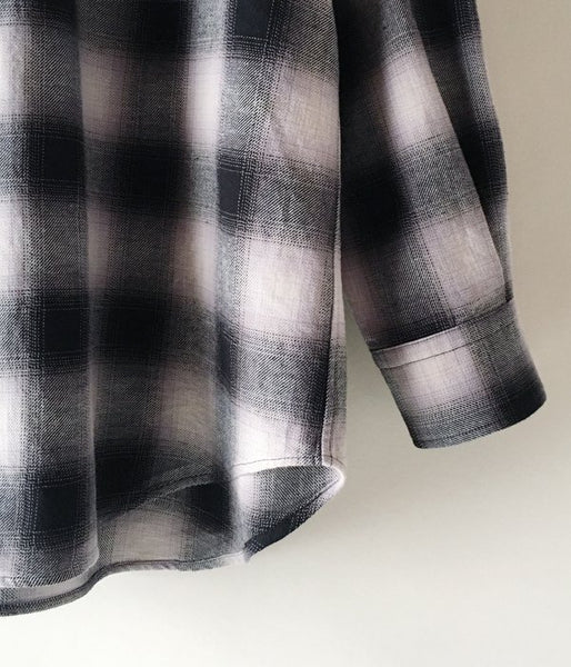 holk/OPEN SHIRT ONBRAE CHECK (BLACK)