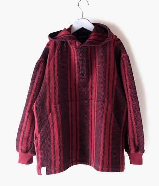 DESCENDANT/BAJA HOODED LS SHIRT (BURGUNDY)