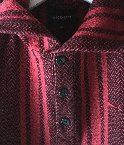 DESCENDANT/BAJA HOODED LS SHIRT (BURGUNDY)