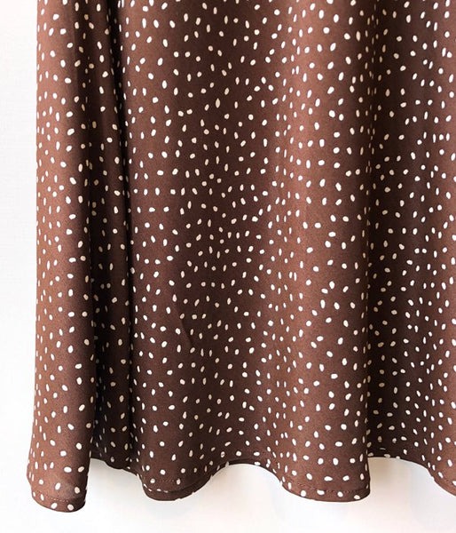 PHEENY/RAYON DOT SKIRT(BROWN)