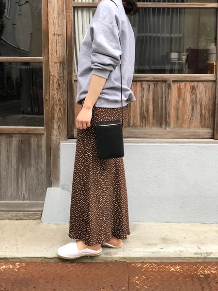 PHEENY/RAYON DOT SKIRT(BROWN)