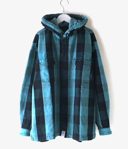 DESCENDANT/SPICOLI HOODED LS SHIRT (TEAL)