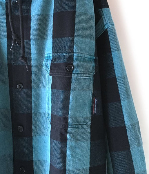 DESCENDANT/SPICOLI HOODED LS SHIRT (TEAL)