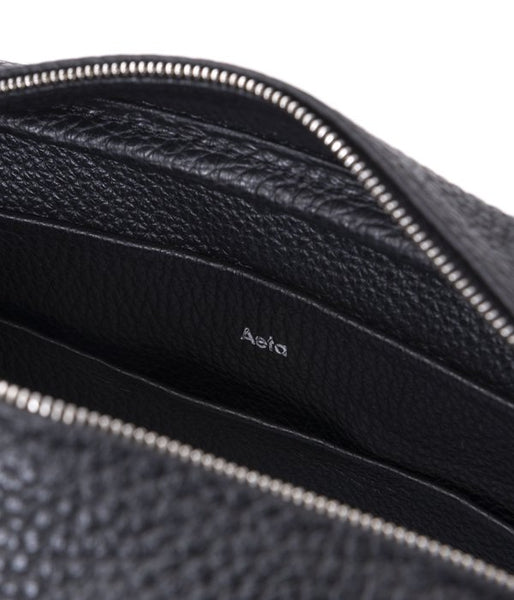 Aeta/PEBBLE GRAIN LEATHER SHOULDER S(BLACK)(2)