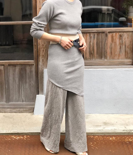 TAN/IKAT PATTERN PANTS(SILVER)