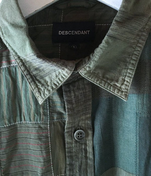DESCENDANT/DISTRIBUTION PATCHWORK LS SHIRT (OLIVE DRAB)